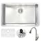 Anzzi Vanguard Undermount 30" Kitchen Sink with Brushed Nickel Accent Faucet KAZ3018-031B - alternate 1
